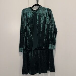 Green velvet dress